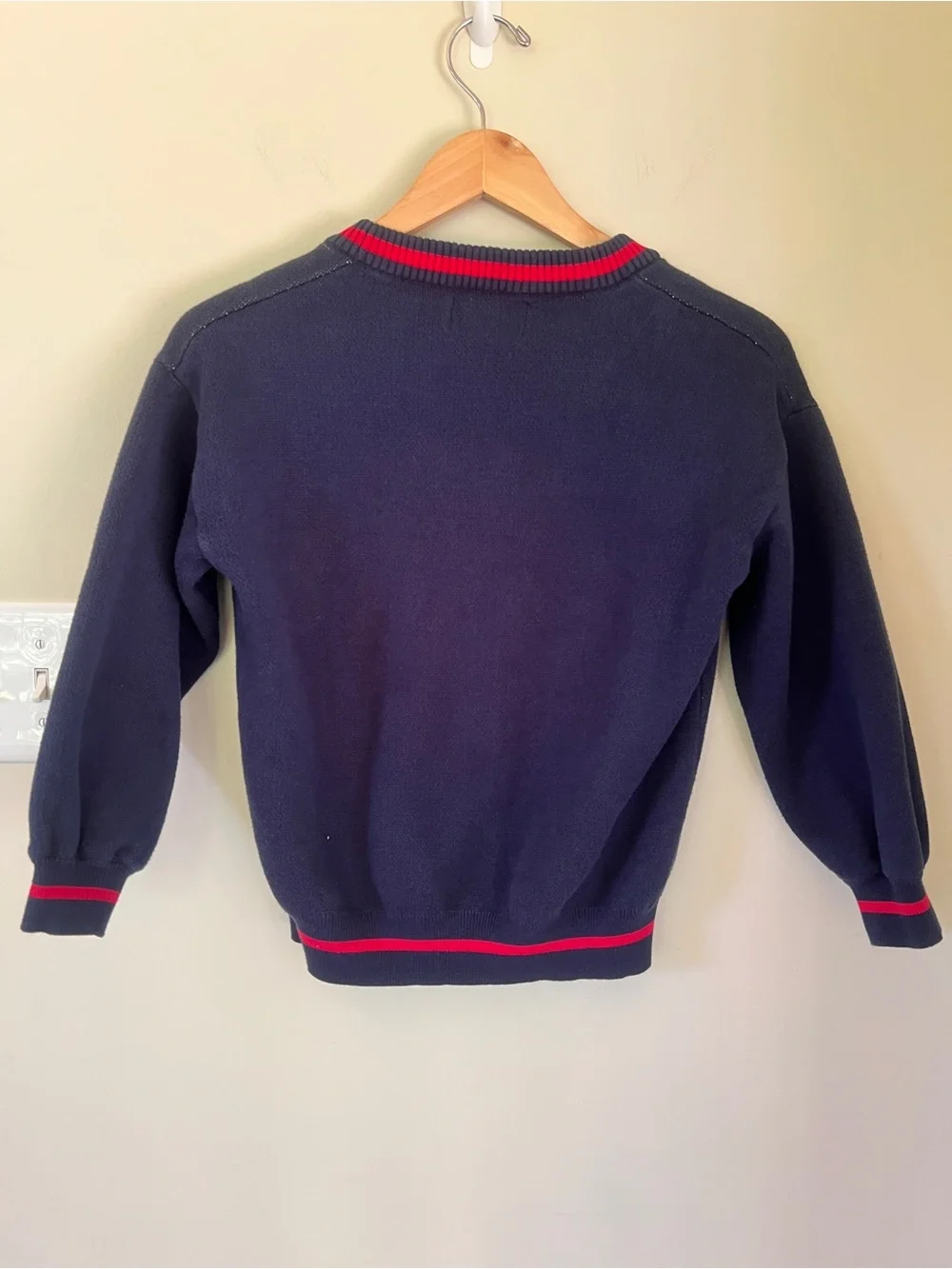 Old Navy Slouchy Long-Sleeve Cherry Print Cardigan Sweater, Navy/Red, Size M (8)